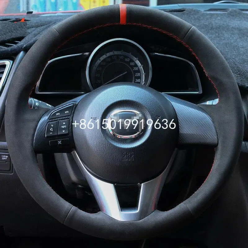 For Mazda CX-5 CX-3 Mazda 3 customized Car steering wheel cover Black Suede Red Thread Red Mark
For Mazda CX-5 CX-3 Mazda 3 customized Car steering wheel cover Black Suede Red Thread Red Mark