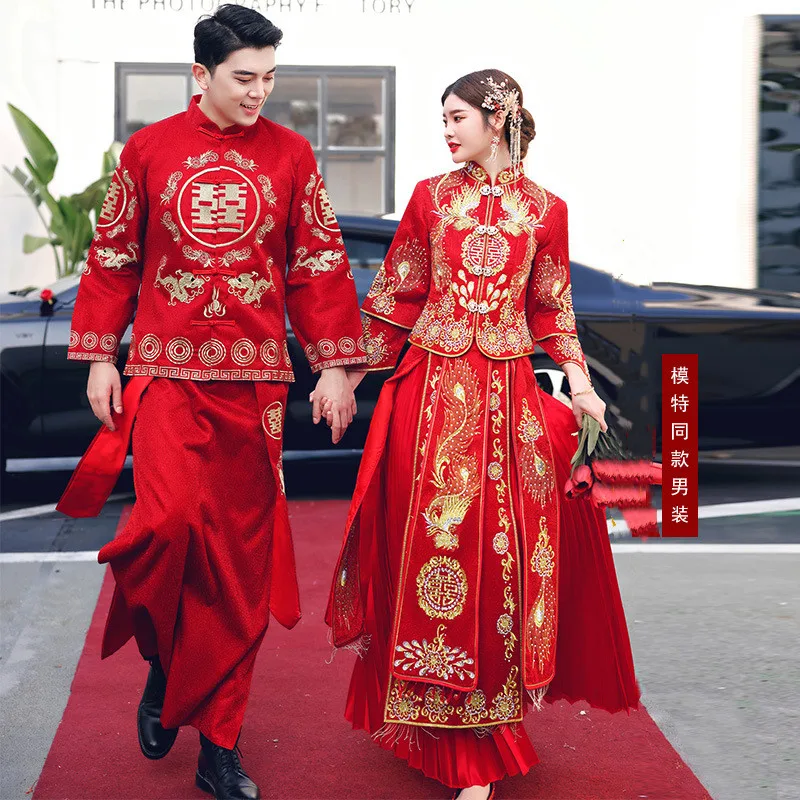 Refined Luxury Female Phoenix Embroidery Cheongsam Chinese Traditional Party Qipao High Quality Red Chinese Wedding Dress
Refined Luxury Female Phoenix Embroidery Cheongsam Chinese Traditional Party Qipao High Quality Red Chinese Wedding Dress