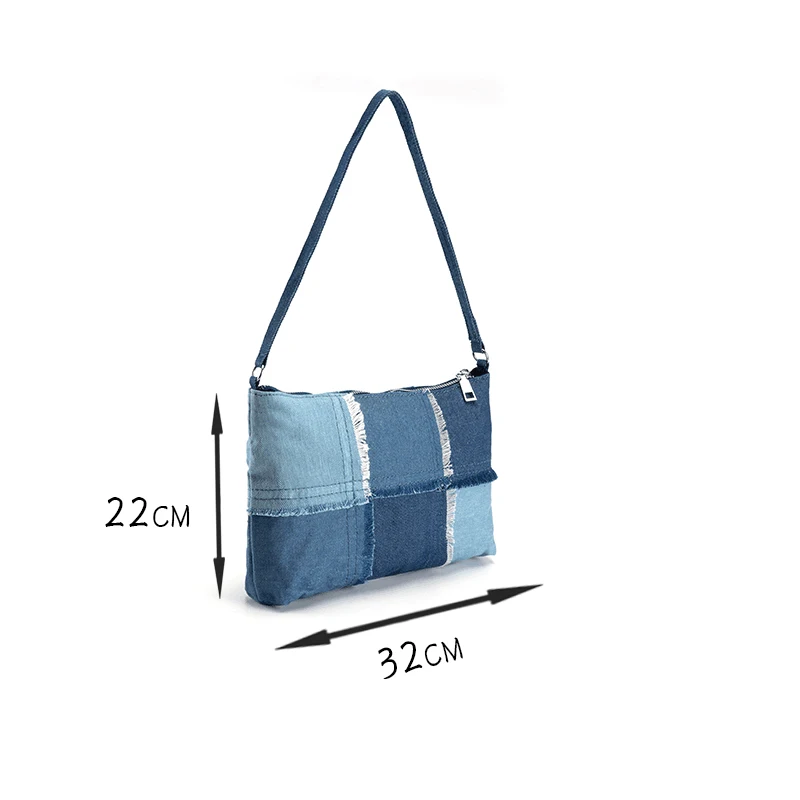 Fashion Women's Shoulder Bags Denim Baguette bag Quailty Thick Shoulder Purses And Handbag Women Clutch Bags Ladies Armpit Bag
Fashion Women's Shoulder Bags Denim Baguette bag Quailty Thick Shoulder Purses And Handbag Women Clutch Bags Ladies Armpit Bag
