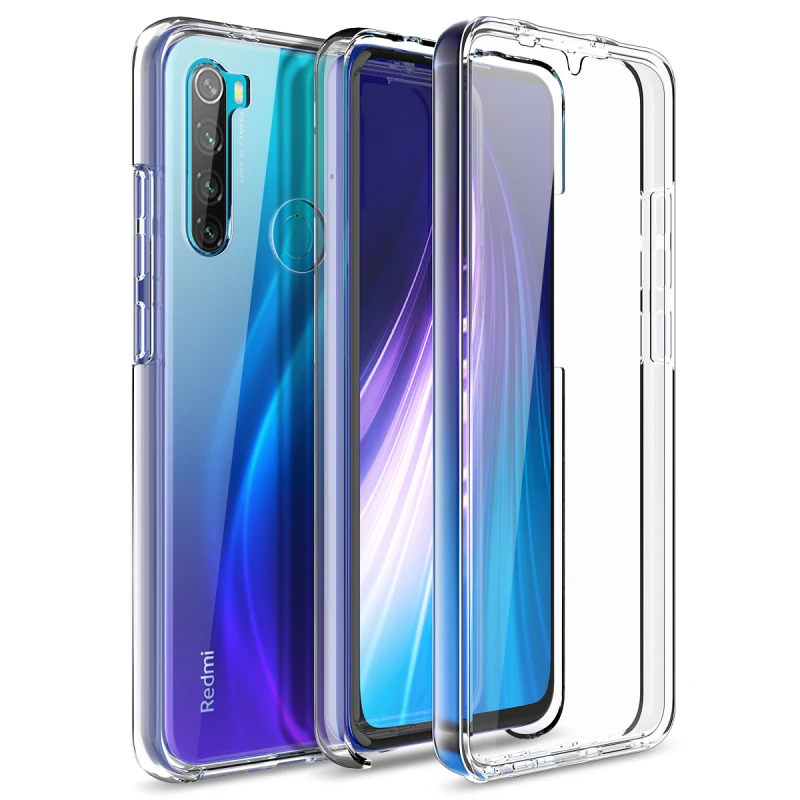 GrandEver Прозрачный жесткий чехол для Redmi Note 8 Pro 8A 3 в 1 мягкий ТПУ противоударный