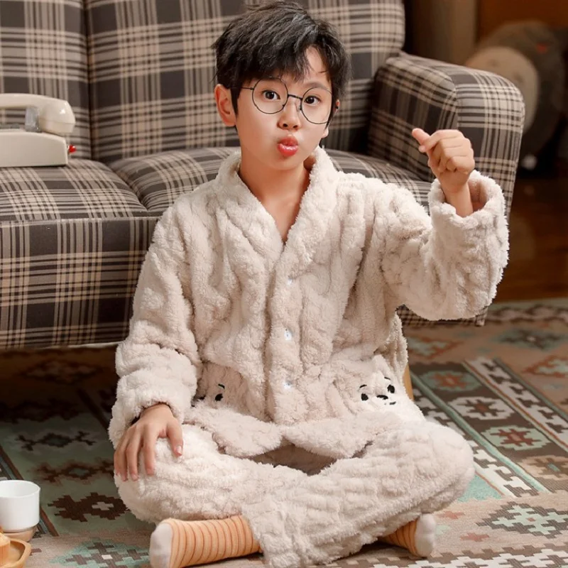 Children's Pajamas Coral Fleece Cardigan Set Winter Boys Sleepwear Girls Pajama Sets 2021 Flannel Cute Loungewear Underwear
Children's Pajamas Coral Fleece Cardigan Set Winter Boys Sleepwear Girls Pajama Sets 2021 Flannel Cute Loungewear Underwear