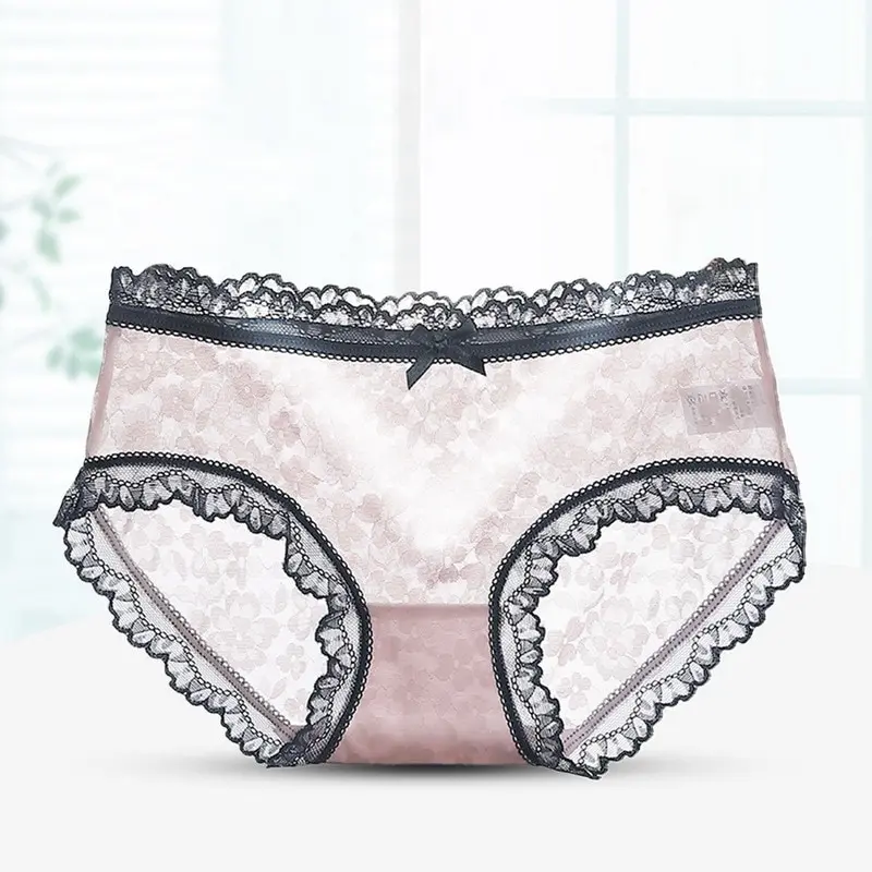 Sexy Lace Underwear Women's See-through Low Waist Panties Cotton Panties for Girl Breathable Seamless Underwear Panties Briefs
Sexy Lace Underwear Women's See-through Low Waist Panties Cotton Panties for Girl Breathable Seamless Underwear Panties Briefs