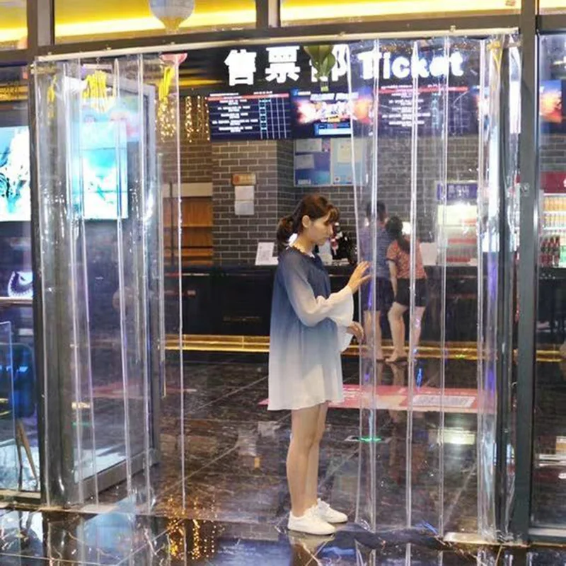 Custom Made Push-pull Air-conditioning Partition Curtain Shop Door Curtains Folding Sliding Pvc Plastic Light Blue Soft Curtain 
Custom Made Push-pull Air-conditioning Partition Curtain Shop Door Curtains Folding Sliding Pvc Plastic Light Blue Soft Curtain