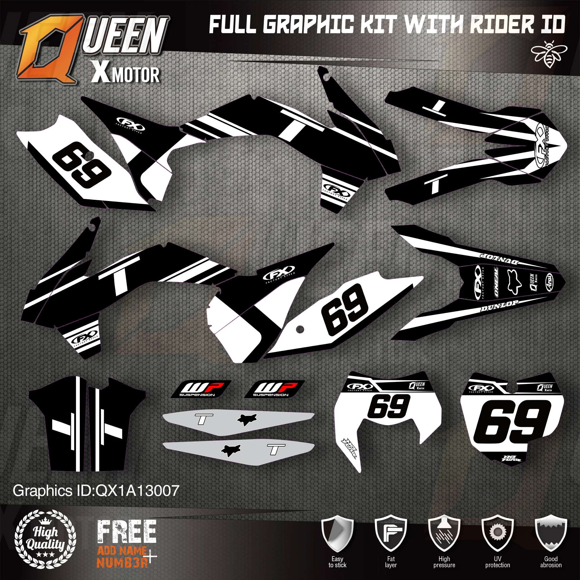 QUEEN X MOTOR Custom Team графические наклейки, Набор наклеек для KTM 2013 2014 2015 SX SXF , 2014 2015 2016 EXC Φ 007
QUEEN X MOTOR Custom Team графические наклейки, Набор наклеек для KTM 2013 2014 2015 SX SXF , 2014 2015 2016 EXC Φ 007