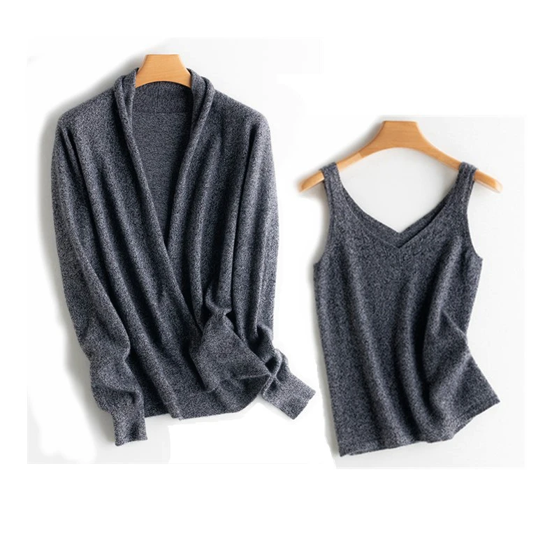 Sweater Women Two Pieces Set 100% Cashmere Knitted Raglan Long Sleeve Solid 4 Colors High Quality Top Elegant Style New Fashion
Sweater Women Two Pieces Set 100% Cashmere Knitted Raglan Long Sleeve Solid 4 Colors High Quality Top Elegant Style New Fashion