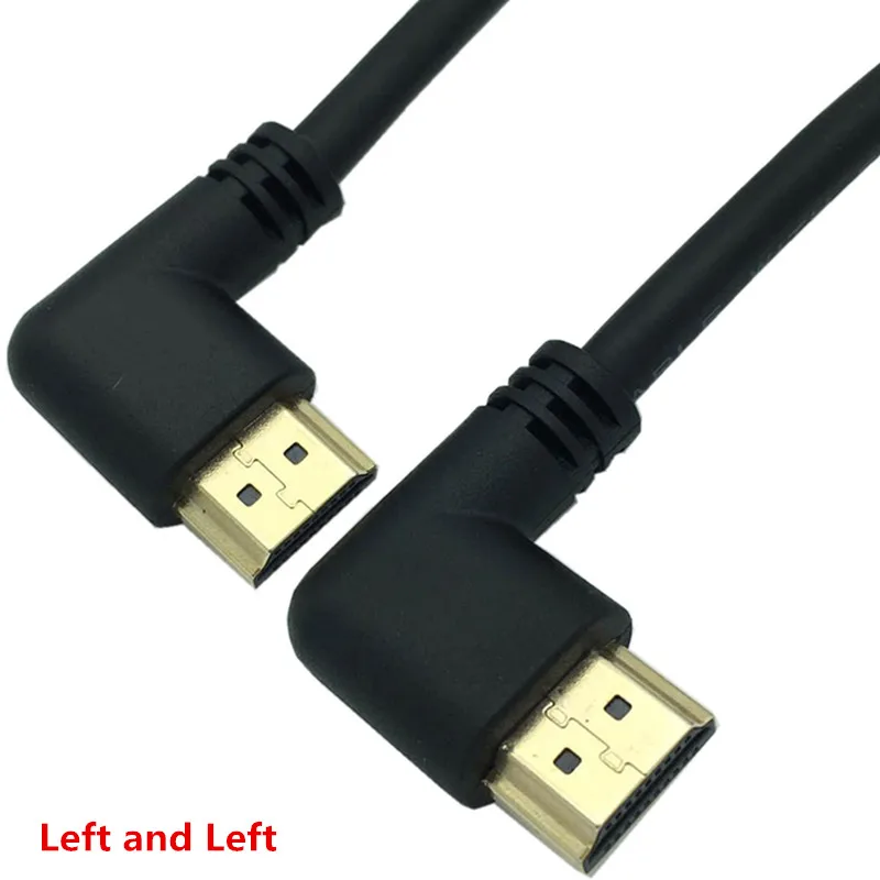 

Double bend Angled HDTD 2.0 Male to HDMI-Compatible Right Left Elbow Male extension Cable 50cm 1m 2.0V angle cable 4K*2K @60HZ