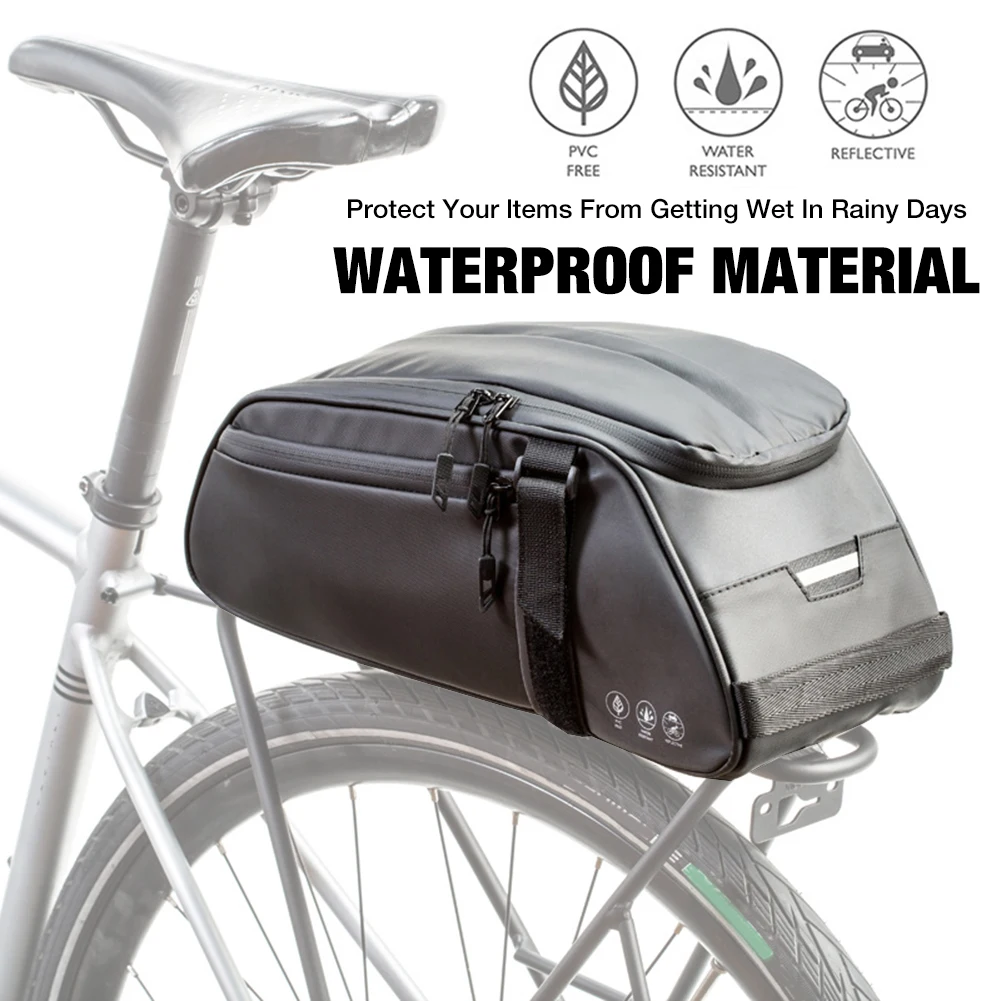 Bicycle Reflective Bags Mountain Bike Saddle Rack Trunk Bags 8L Large Capacity Waterproof Cycling Bag Bicycle Rear Seat Pannier
Bicycle Reflective Bags Mountain Bike Saddle Rack Trunk Bags 8L Large Capacity Waterproof Cycling Bag Bicycle Rear Seat Pannier