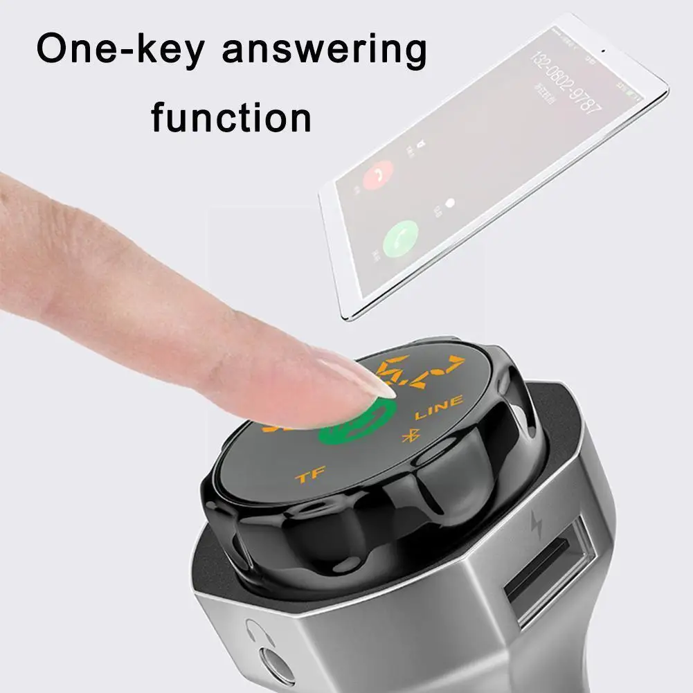 Bluetooth Car Kit Handsfree FM Transmitter FM Modulator Play Player A2DP Support Card MP3 TF / AUX U Output Audio Disk P1B8
Bluetooth Car Kit Handsfree FM Transmitter FM Modulator Play Player A2DP Support Card MP3 TF / AUX U Output Audio Disk P1B8