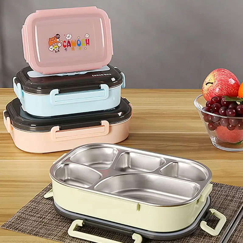 Stainless Steel Lunch Box 4 Compartments Thermal Insulated Bento Food Picnic Container Leakproof for Kids Students
Stainless Steel Lunch Box 4 Compartments Thermal Insulated Bento Food Picnic Container Leakproof for Kids Students
