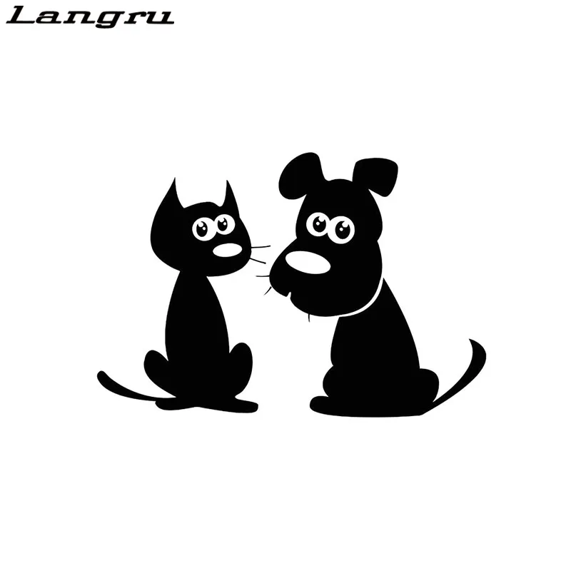 

Langru 14 см * 9,4 см мультяшный Кот Собака Щенок друзья наклейки виниловые автомобильные наклейки аксессуары Jdm