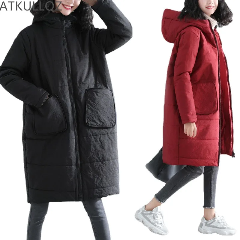 Pure Color Cotton Jacket Women Autumn and Winter New Style Zipper Large Pockets Quilted Thick Loose Hooded Cotton Jacket Fashion
Pure Color Cotton Jacket Women Autumn and Winter New Style Zipper Large Pockets Quilted Thick Loose Hooded Cotton Jacket Fashion