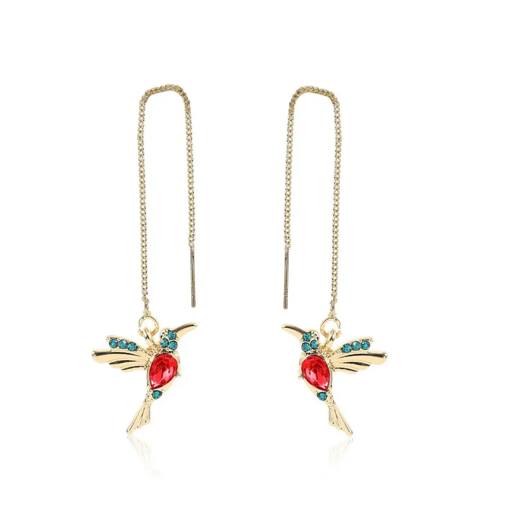 Fashionable Wing Spreading Zircon Hummingbird Long Pendant Earchain Lady Jewelry 1 Pair Unique Bird Long Drop Tassel Earrings
Fashionable Wing Spreading Zircon Hummingbird Long Pendant Earchain Lady Jewelry 1 Pair Unique Bird Long Drop Tassel Earrings