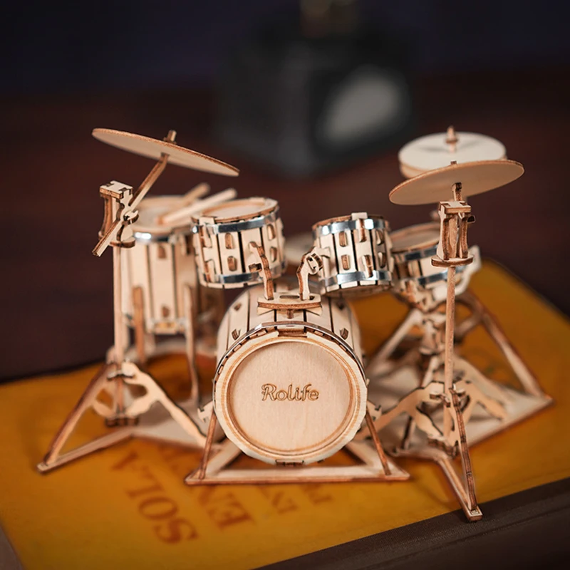 Robotime Rolife 3D деревянные головоломки игры саксофон барабанный набор аккордеон