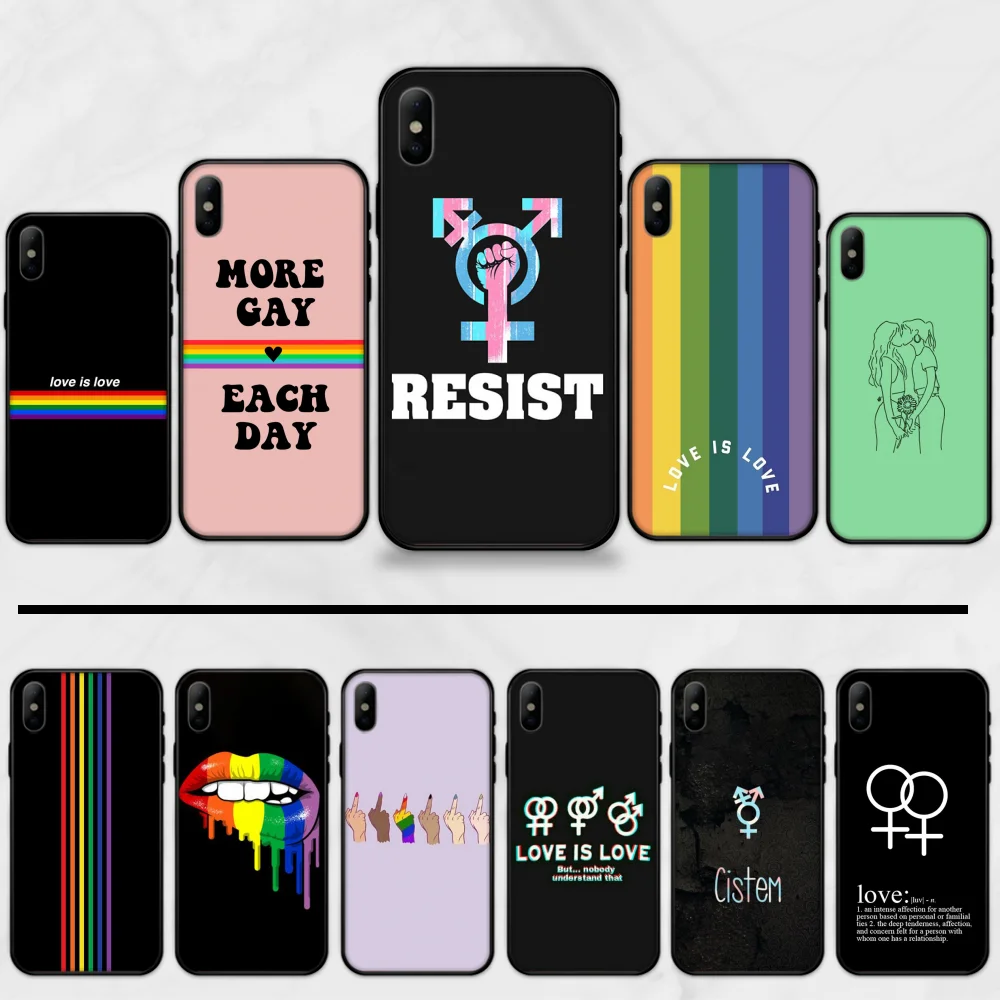 Чехол для телефона iphone se Gay Lesbain LGBT мягкий черный чехол 5 5S SE 5C 6 6S 7 8 plus X XS XR 11 PRO
