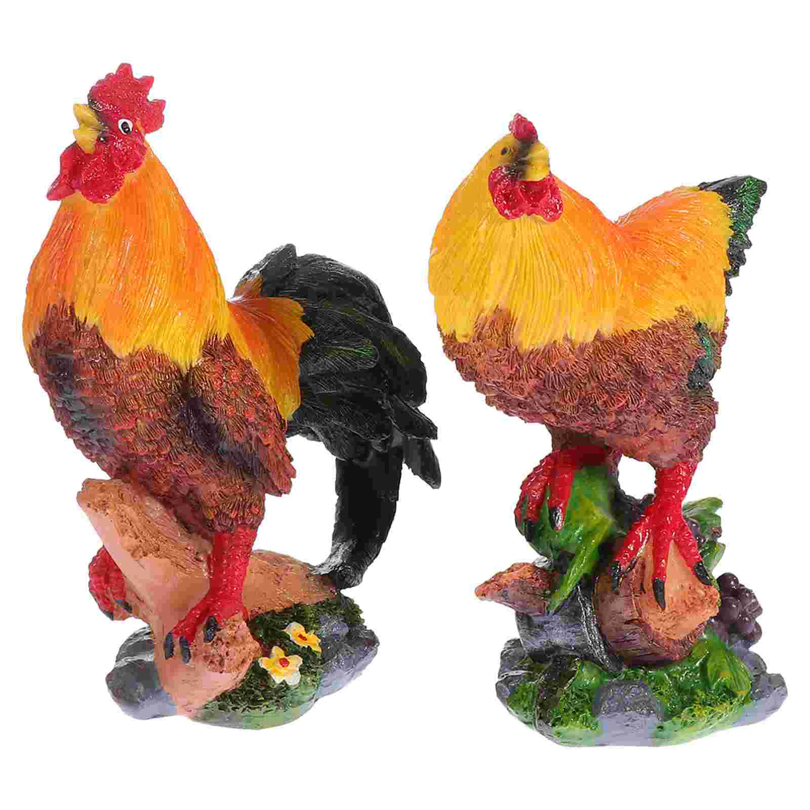 2pcs Resin Hen Rooster Decors Outdoor Resin Decorations Vivid Lawn Animal Adorns
2pcs Resin Hen Rooster Decors Outdoor Resin Decorations Vivid Lawn Animal Adorns