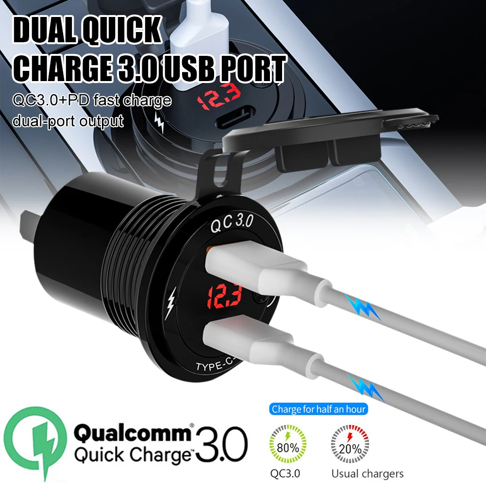 12-24V 3.4A Car Charger Adapter Dual USB QC Fast Charger Car Charging with Digital Voltmeter Independent Switch Auto Accessories
12-24V 3.4A Car Charger Adapter Dual USB QC Fast Charger Car Charging with Digital Voltmeter Independent Switch Auto Accessories