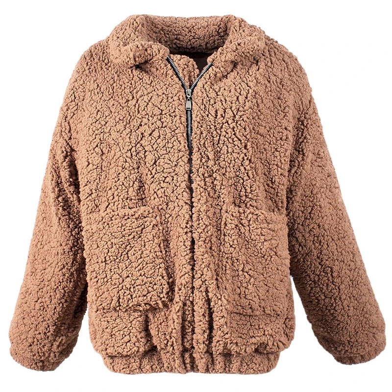 Women Winter Fuzzy Plush Lapel Jacket Warm Zipper Shaggy Oversized Outwear Coat M7DD 
Women Winter Fuzzy Plush Lapel Jacket Warm Zipper Shaggy Oversized Outwear Coat M7DD