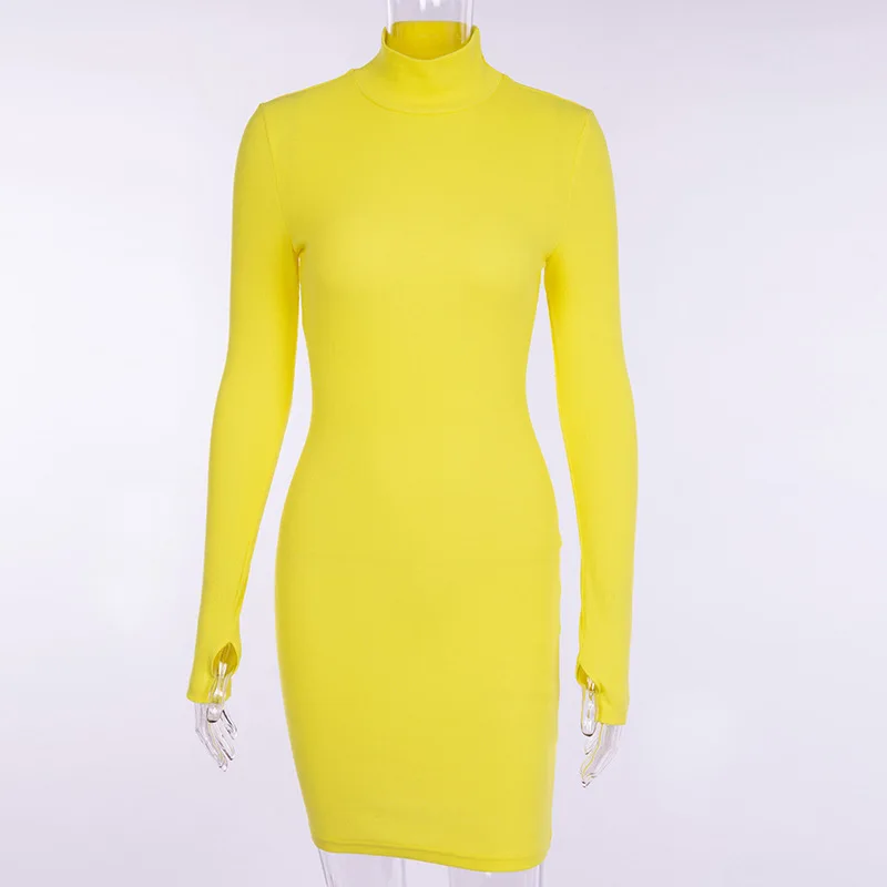 Pure color long-sleeved high-neck dress new base skirt European and American women
Pure color long-sleeved high-neck dress new base skirt European and American women