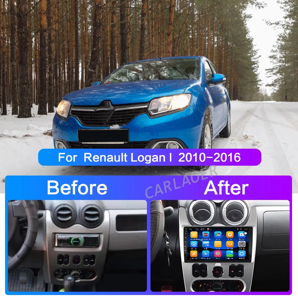 Автомагнитола на Android 10 для Renault Logan I Sandero Lada Lergus Dacia GPS 2din мультимедийный
