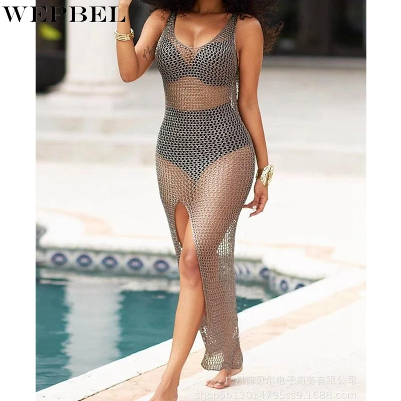 WEPBEL Women's Sexy Sleeveless V-neck See-through Dress Summer Casual Lace Split Slim Beach Holiday Dress
WEPBEL Women's Sexy Sleeveless V-neck See-through Dress Summer Casual Lace Split Slim Beach Holiday Dress