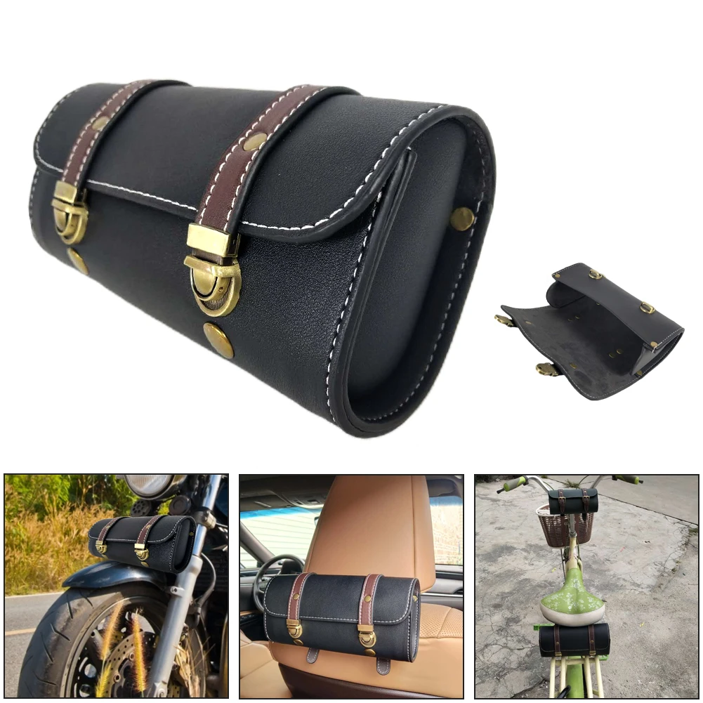 PU Leather Motorcycle Roll Saddle Bag Adjustable Mounting Straps Front Fork Bag Saddlebags Electric Bicycle Scooter Head Bag
PU Leather Motorcycle Roll Saddle Bag Adjustable Mounting Straps Front Fork Bag Saddlebags Electric Bicycle Scooter Head Bag