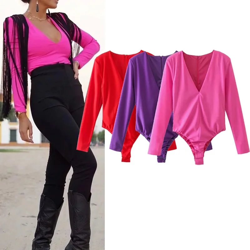 TRAF Body Purple Long Sleeve Bodysuit Women Autumn 2021 Red Sexy Lingerie Bodysuit Woman Elegant Tights Female Short Jumpsuit
TRAF Body Purple Long Sleeve Bodysuit Women Autumn 2021 Red Sexy Lingerie Bodysuit Woman Elegant Tights Female Short Jumpsuit