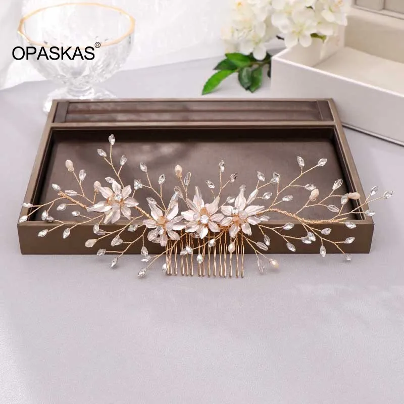 Korean Style Bride Alloy Flower Leaf Shape Handmade Hair Comb Rhinestone Hair Decor Tiara Bride Wedding Accrssories PT
Korean Style Bride Alloy Flower Leaf Shape Handmade Hair Comb Rhinestone Hair Decor Tiara Bride Wedding Accrssories PT
