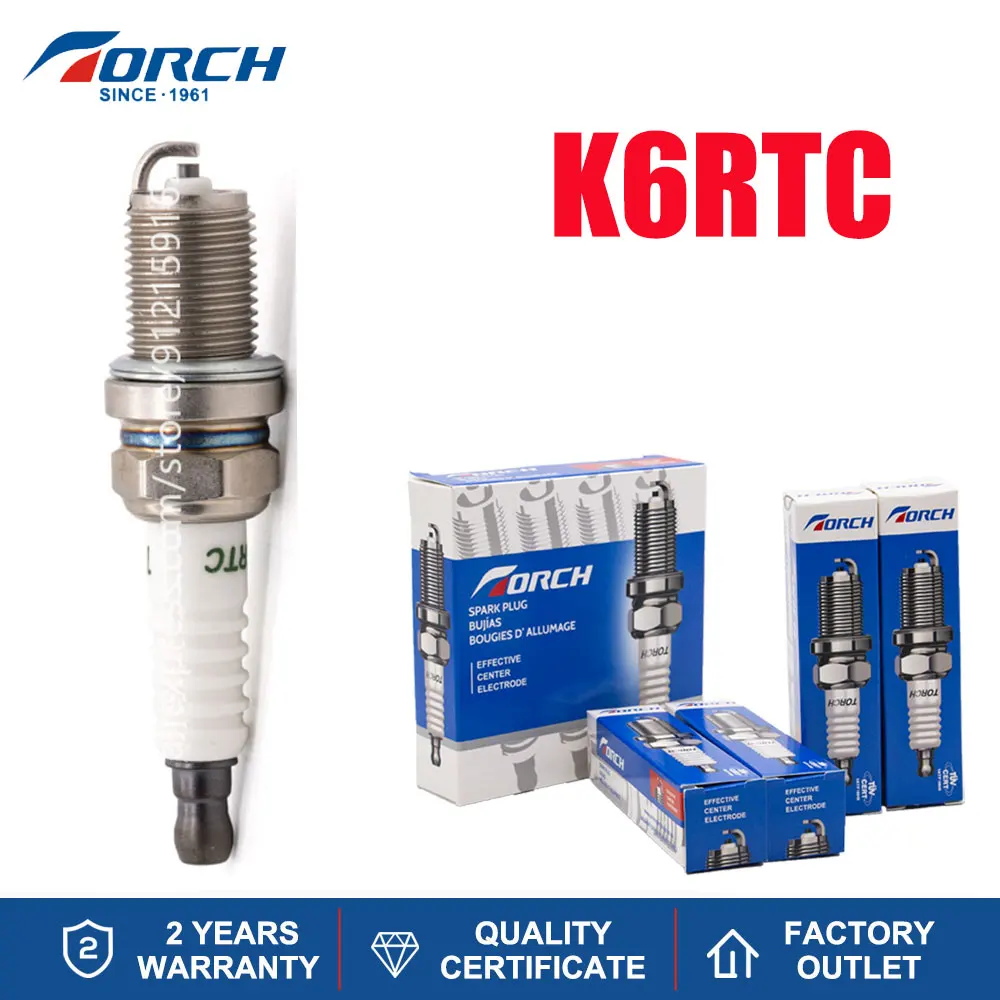 

High Quality Genuine Spark Plug TORCH K6RTC Compatible with Candle BKR5E-11 Denso Q20R-U for FR8DC+ Champion RC12YC Beru Z100