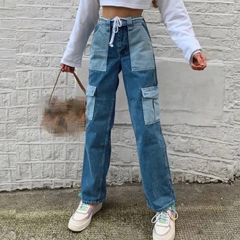 Street New Color Contrast Stitching Pocket High Waist Straight Jeans Women 2021 New Jeans Vintage Femme Women's Clothing
Street New Color Contrast Stitching Pocket High Waist Straight Jeans Women 2021 New Jeans Vintage Femme Women's Clothing
