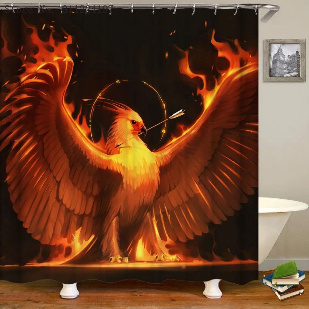 3d Flame Phoenix Printed Shower Curtains Waterproof Bathroom Curtain With Hooks Animal Eagle Bath Shower Curtain Home Decor
3d Flame Phoenix Printed Shower Curtains Waterproof Bathroom Curtain With Hooks Animal Eagle Bath Shower Curtain Home Decor