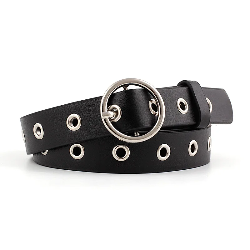110cm Fashion Adjustable PU Leather Belt Hollow Eyelets Punk Waist Belt Round Pin Buckle Ladies Decorative Jeans Dress Waistband
110cm Fashion Adjustable PU Leather Belt Hollow Eyelets Punk Waist Belt Round Pin Buckle Ladies Decorative Jeans Dress Waistband