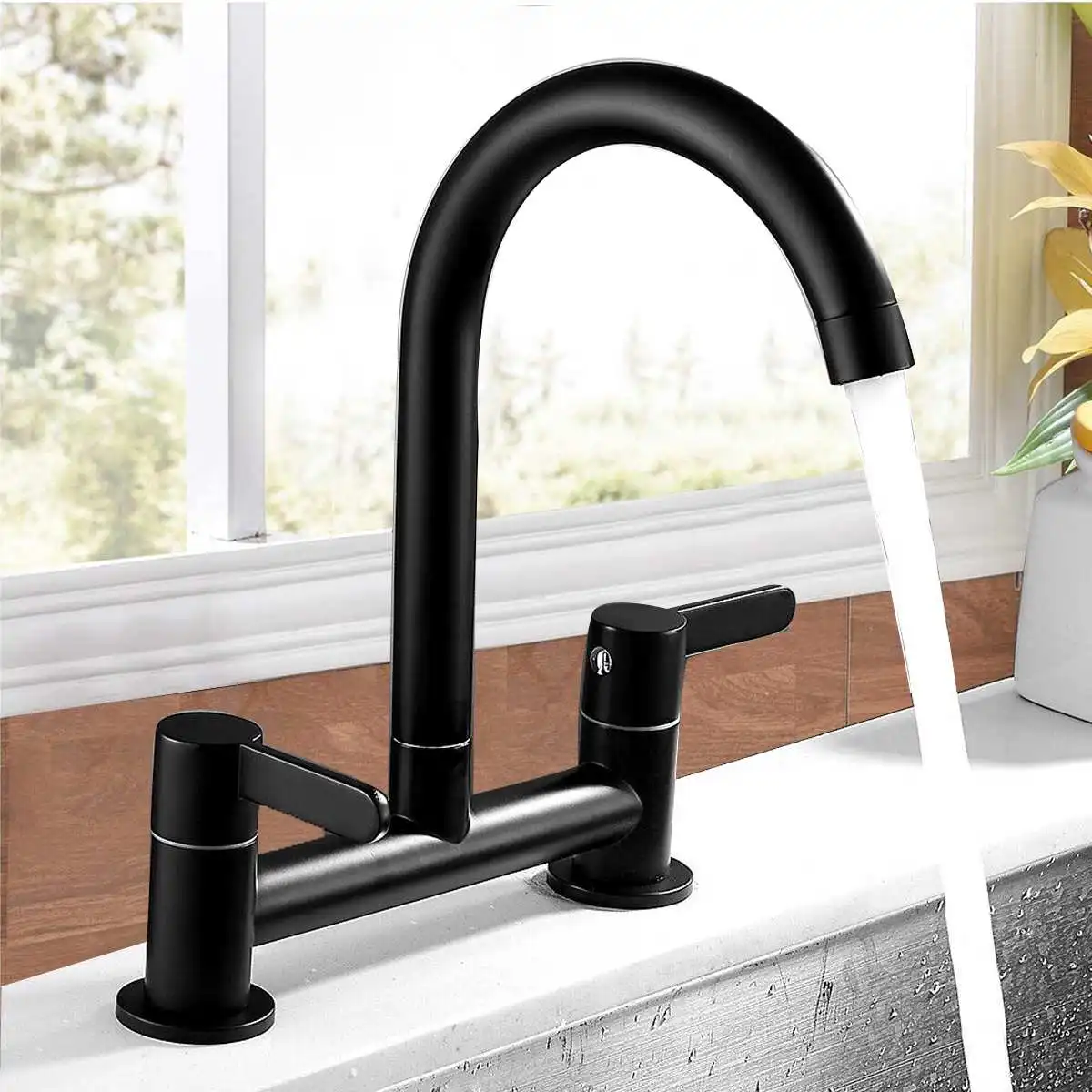 Black Double Handle Kitchen Faucets Bras Dual Hole Bathroom Cold and Hot Sink Washbasin Water Mixer Tap Shower Faucet
Black Double Handle Kitchen Faucets Bras Dual Hole Bathroom Cold and Hot Sink Washbasin Water Mixer Tap Shower Faucet