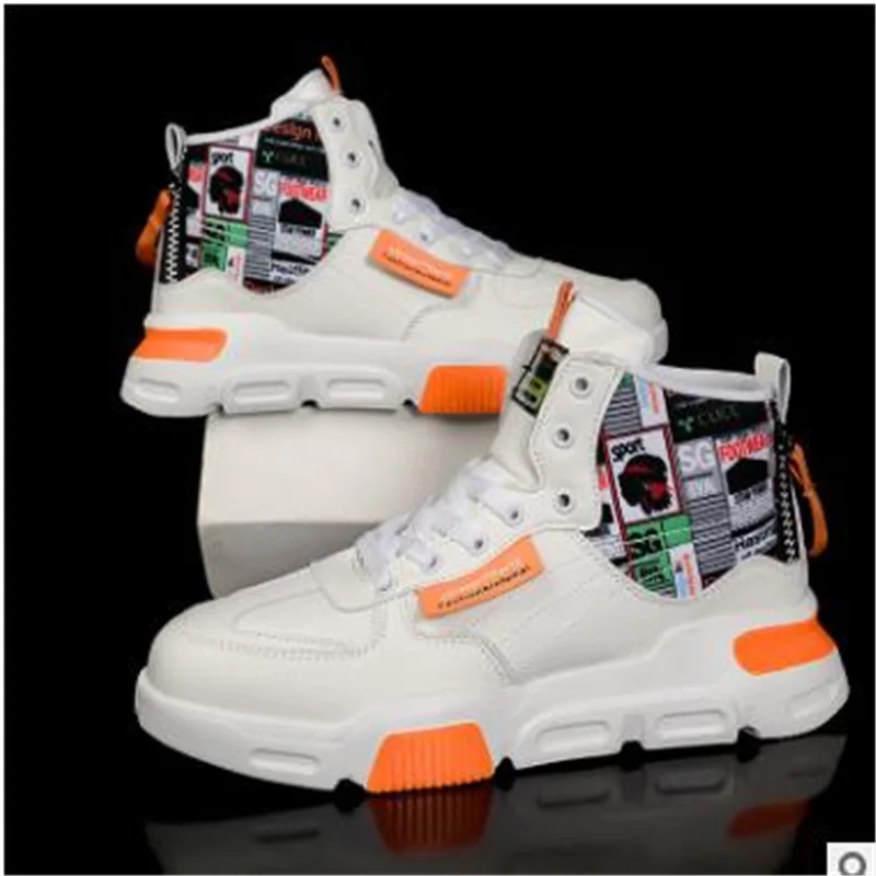 Autumn impulse type artificial PU men's round toe high-top shoes casual high-top viscose shoes white color matching sneakers
Autumn impulse type artificial PU men's round toe high-top shoes casual high-top viscose shoes white color matching sneakers