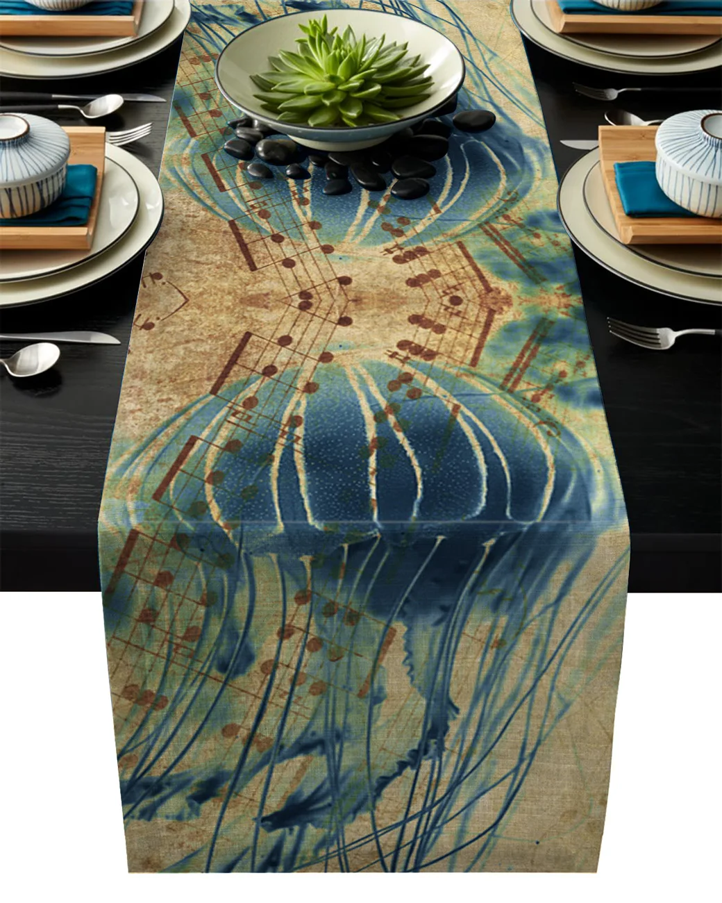 Retro Music Jellyfish Linen Cotton Table Runner Wedding Party Table Runners Dining Room Restaurant Table Gadget
Retro Music Jellyfish Linen Cotton Table Runner Wedding Party Table Runners Dining Room Restaurant Table Gadget