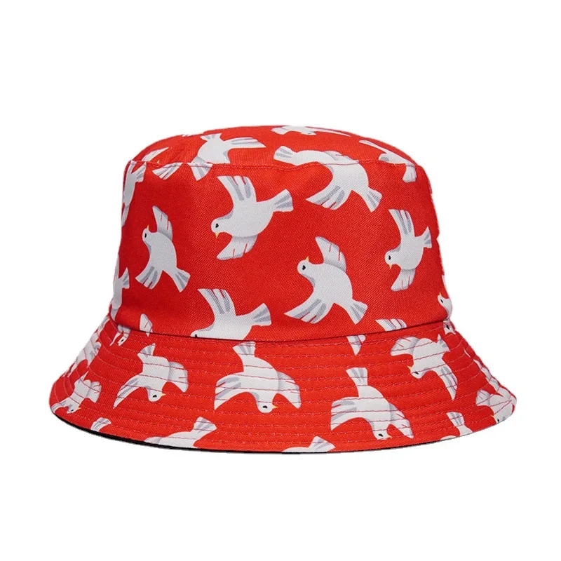 2021 Spring Summer Fisherman Hat Men Women Peace Pigeon Print Double-sided Bucket Hats Dove Outdoor Sun Fisherman Caps
2021 Spring Summer Fisherman Hat Men Women Peace Pigeon Print Double-sided Bucket Hats Dove Outdoor Sun Fisherman Caps