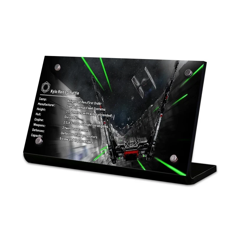 The Acrylic Display Stand Brand For 75256 Kylo Ren's Shuttle Star Space Wars Toys Building Blocks
The Acrylic Display Stand Brand For 75256 Kylo Ren's Shuttle Star Space Wars Toys Building Blocks