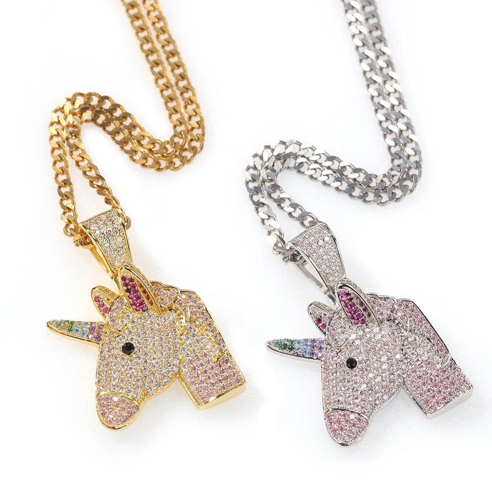 Exquisite Rapper Necklace Unicorn Pendant Necklace for Men Women Gold Silver Color AAA Cubic Zirconia Iced Out Men Jewelry
Exquisite Rapper Necklace Unicorn Pendant Necklace for Men Women Gold Silver Color AAA Cubic Zirconia Iced Out Men Jewelry