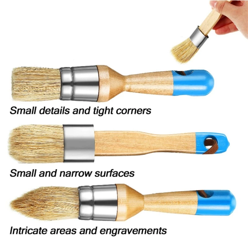3 Pcs/Set Ergonomic Handle Chalk Wax Paint Brushes Bristle Stencil Brushes Furniture DIY Painting Waxing Tool
3 Pcs/Set Ergonomic Handle Chalk Wax Paint Brushes Bristle Stencil Brushes Furniture DIY Painting Waxing Tool