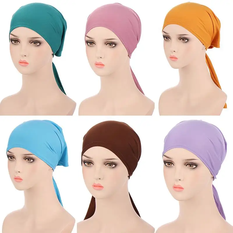 NEW Women Solid Color Wrap Head Scarf Hats Muslim Turban Inner Hijab Cap Fashion Female Headscarf Bandana Elastic Bonnet Caps
NEW Women Solid Color Wrap Head Scarf Hats Muslim Turban Inner Hijab Cap Fashion Female Headscarf Bandana Elastic Bonnet Caps
