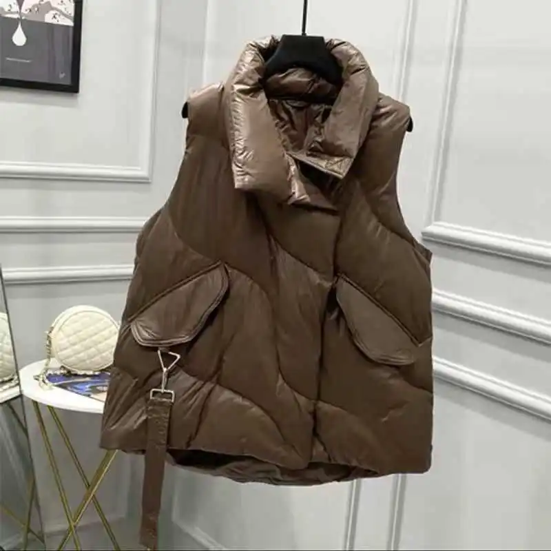 Женский пуховик на белом утином пуху, свободный однотонный короткий жилет, теплая куртка-пуховик, верхняя одежда, осень-зима 2022
Женский пуховик на белом утином пуху, свободный однотонный короткий жилет, теплая куртка-пуховик, верхняя одежда, осень-зима 2022