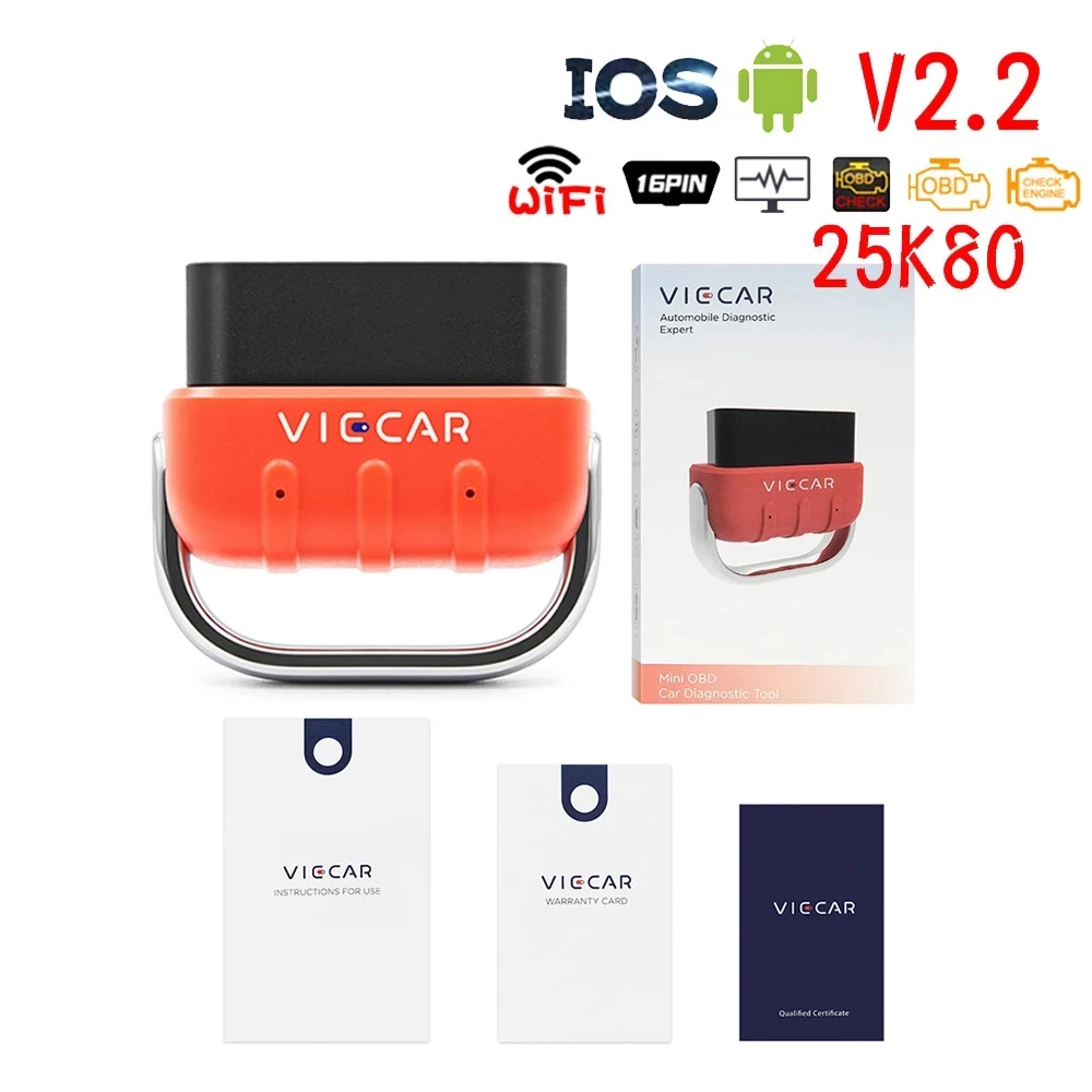 Viecar VP006 для Android/IOS wifi ELM327 V2.2 PIC18F25K80 WIFI OBD2 автомобильный диагностический инструмент