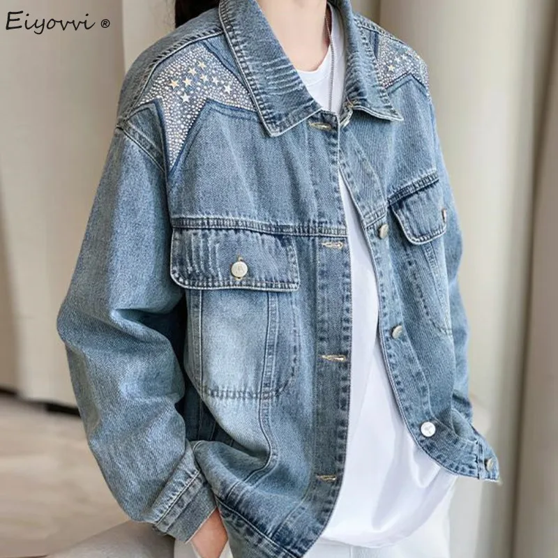Women's Denim Jacket Coat Diamonds BF Jeans Outwear Female 2021 Spring Autumn Casual Loose Oversized Cowboy Casual Outwear
Women's Denim Jacket Coat Diamonds BF Jeans Outwear Female 2021 Spring Autumn Casual Loose Oversized Cowboy Casual Outwear
