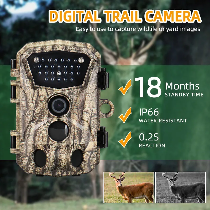 PPT Digital Trail Camera Wildlife Camera Photo Traps Camera Waterproof IPX6 for Hunting Outdoor HS37-0038
PPT Digital Trail Camera Wildlife Camera Photo Traps Camera Waterproof IPX6 for Hunting Outdoor HS37-0038
