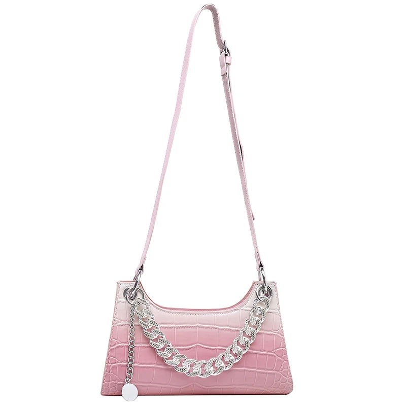 Gradient Crocodile Pattern Baguette Bags PU Leather Shoulder Bags For Women 2021 Chain Design Luxury Hand Bag Female Travel
Gradient Crocodile Pattern Baguette Bags PU Leather Shoulder Bags For Women 2021 Chain Design Luxury Hand Bag Female Travel