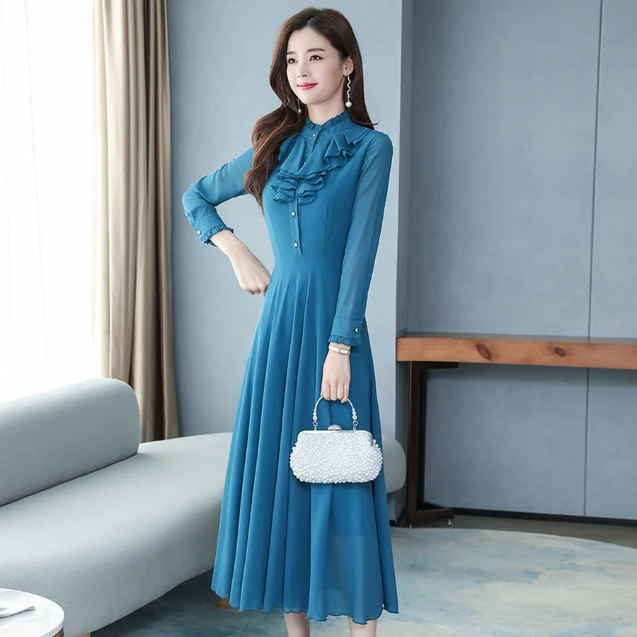 2021 Vintage Solid Chiffon Lady Maxi Dresses Autumn Winter 3XL Plus Size Long Sleeve Dresses Women Bodycon Party Classy Vestidos
2021 Vintage Solid Chiffon Lady Maxi Dresses Autumn Winter 3XL Plus Size Long Sleeve Dresses Women Bodycon Party Classy Vestidos