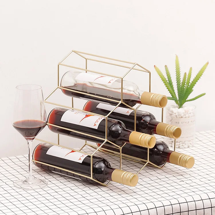 Креативная Геометрическая стойка для вина металлическая простая Бытовая