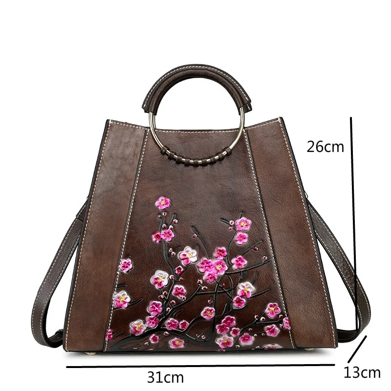 Bestform Vintage Embossing Genuine Leather Zipper & Hasp Floral Women Handbags Fashion Simple Cowhide Shoulder&Crossbody Bags
Bestform Vintage Embossing Genuine Leather Zipper & Hasp Floral Women Handbags Fashion Simple Cowhide Shoulder&Crossbody Bags