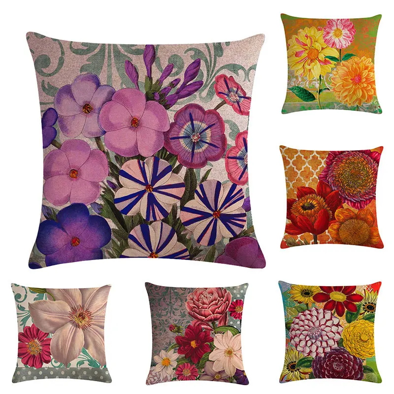 Linen Cusion Cover for Sofa Colorful Flower Printed Pillowcase for Bed Car Seats Living Room Decoration Home Textile 45*45cm 1pc
Linen Cusion Cover for Sofa Colorful Flower Printed Pillowcase for Bed Car Seats Living Room Decoration Home Textile 45*45cm 1pc