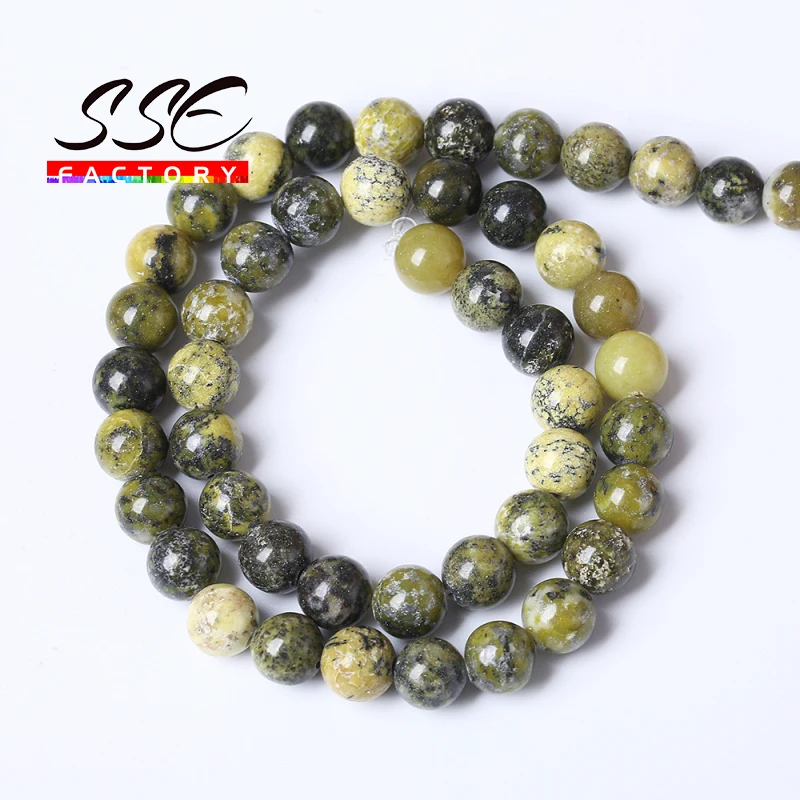 

Natural Yellow Turquoises Stone Round Loose Beads Spacer Beads 4 6 8 10 12MM DIY Bracelet Jewellery For Jewelry Making 15"Strand