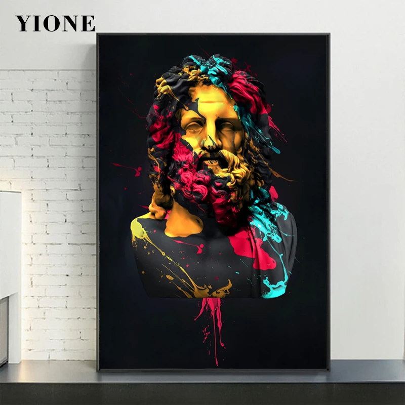 Colorful Graffiti Zeus Sculpture Oil Painting Modern Abstract Greek Mythology Figure Statue Wall Art Picture Canvas Poster Print
Colorful Graffiti Zeus Sculpture Oil Painting Modern Abstract Greek Mythology Figure Statue Wall Art Picture Canvas Poster Print